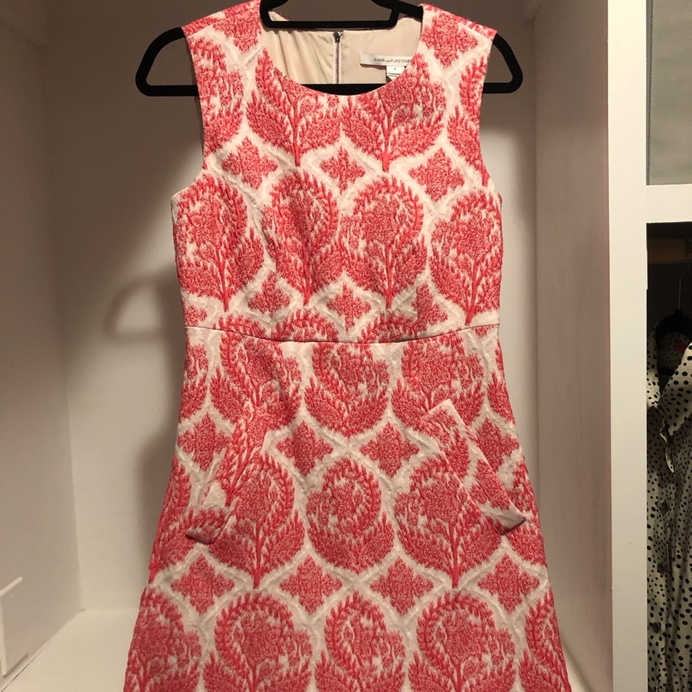 DVF dress in gorgeous pink print!